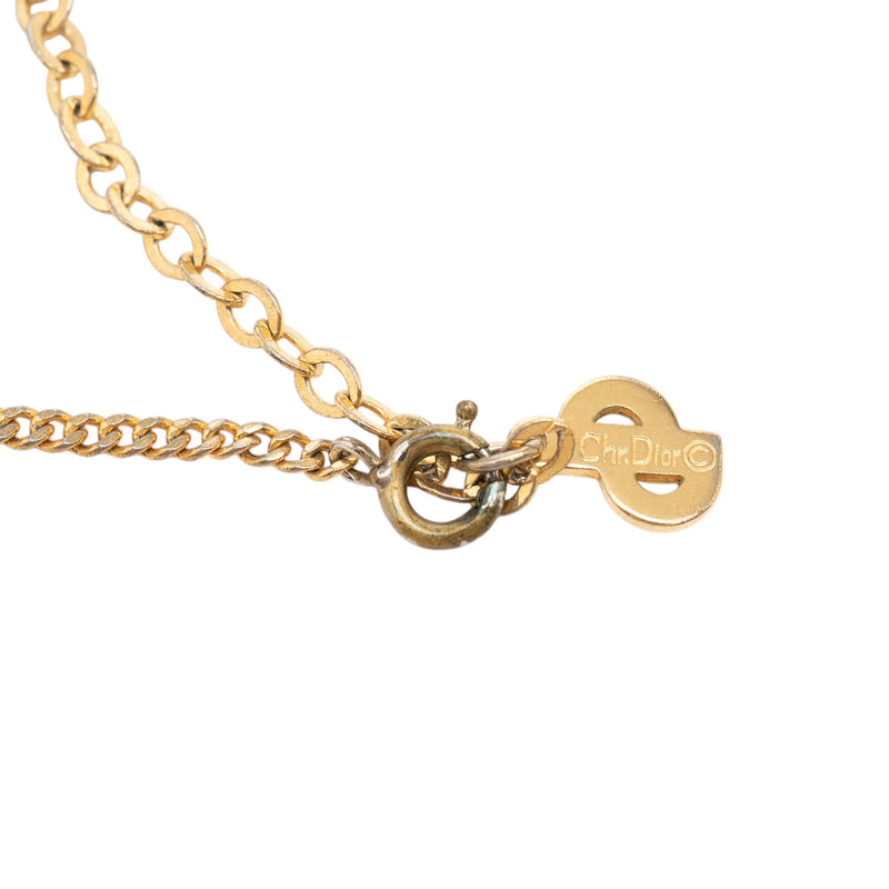 Gold Plated Strass CD Logo Pendant Necklace - Image 5