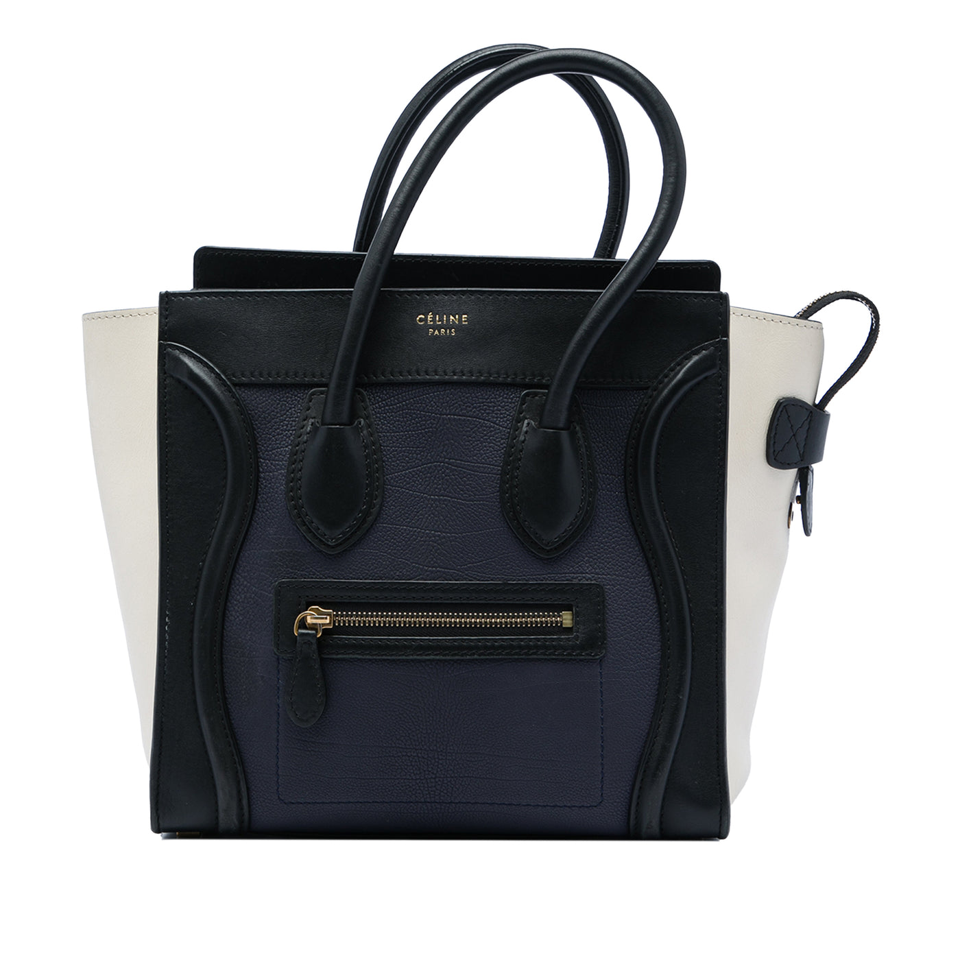 Micro Tricolor Leather Luggage Tote - Image 1