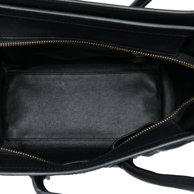 Micro Tricolor Leather Luggage Tote - Image 4