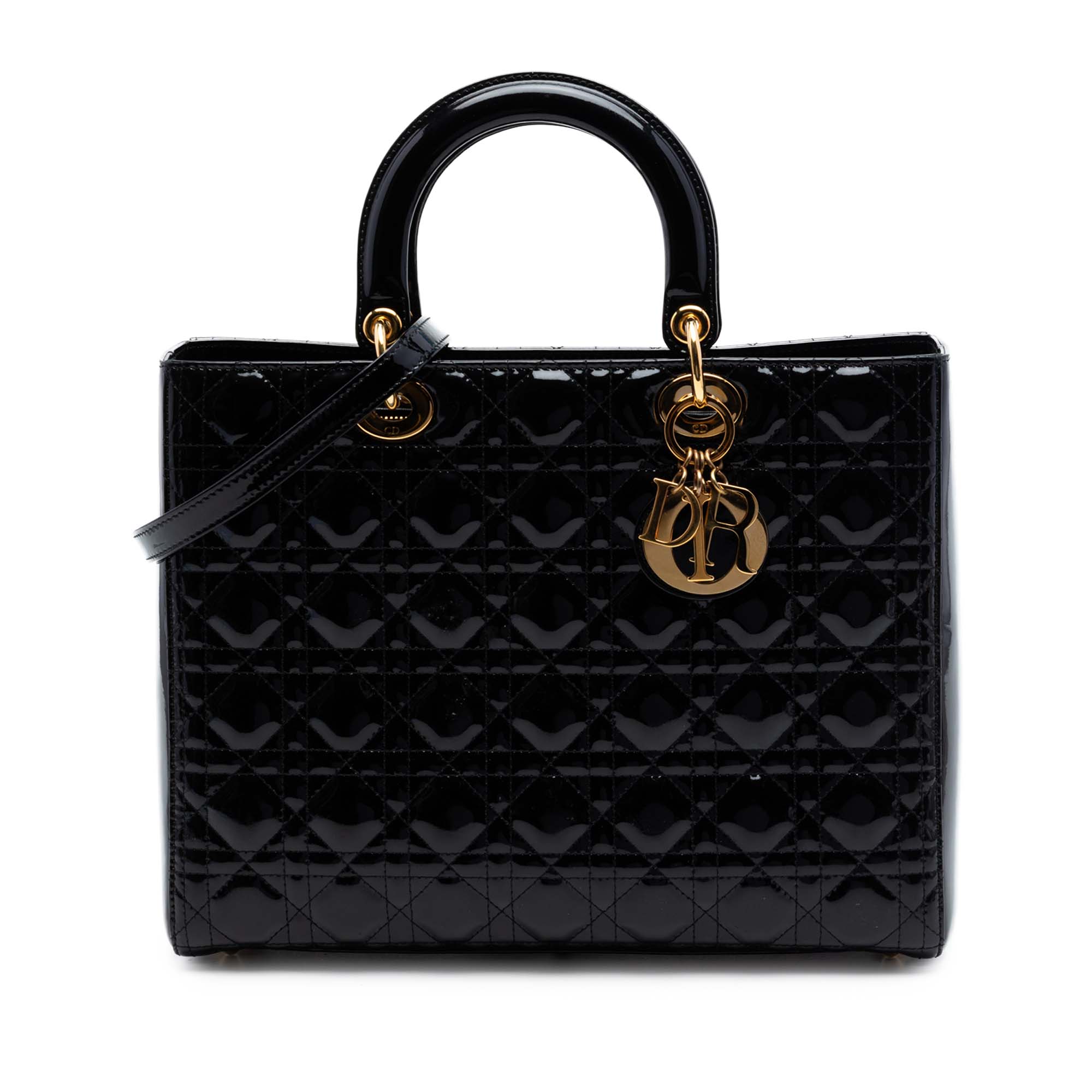 Large Patent Cannage Lady Dior - Image 1