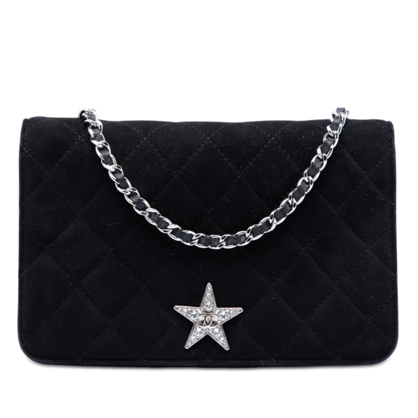 Quilted Suede Cocostellar Wallet on Chain - Image 1