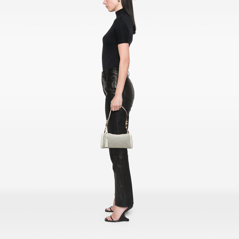 Perforated Leather Shoulder Bag - Image 6