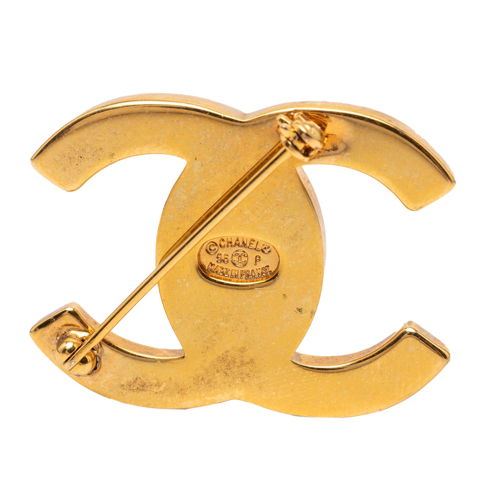 CC Gold Plated Turn Lock Brooch - Image 3