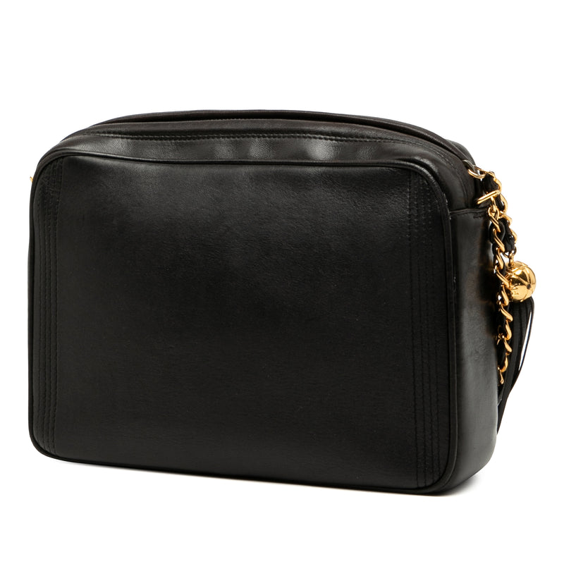 CC Stitched Lambskin Tassel Flap Crossbody - Image 2