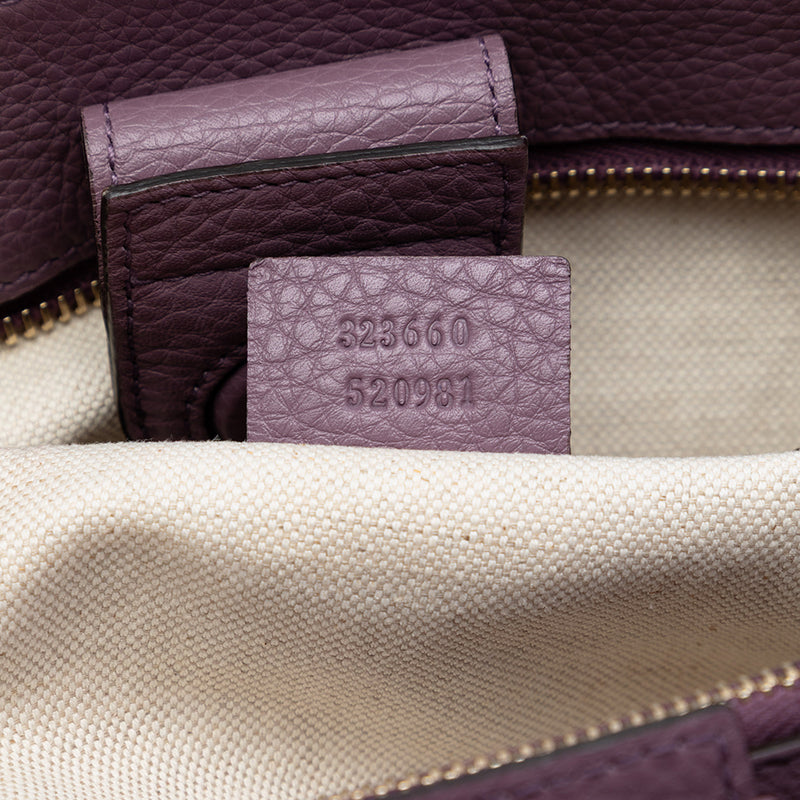 Medium Calfskin Bamboo Shopper Satchel - Image 6