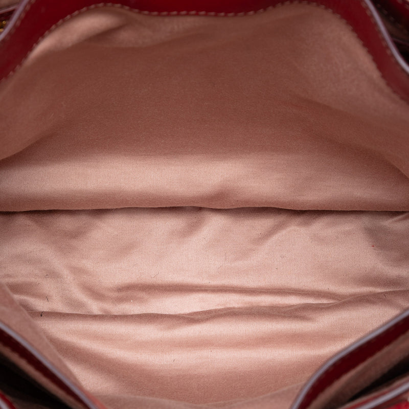 Bicolor Goatskin Madras Satchel - Image 4
