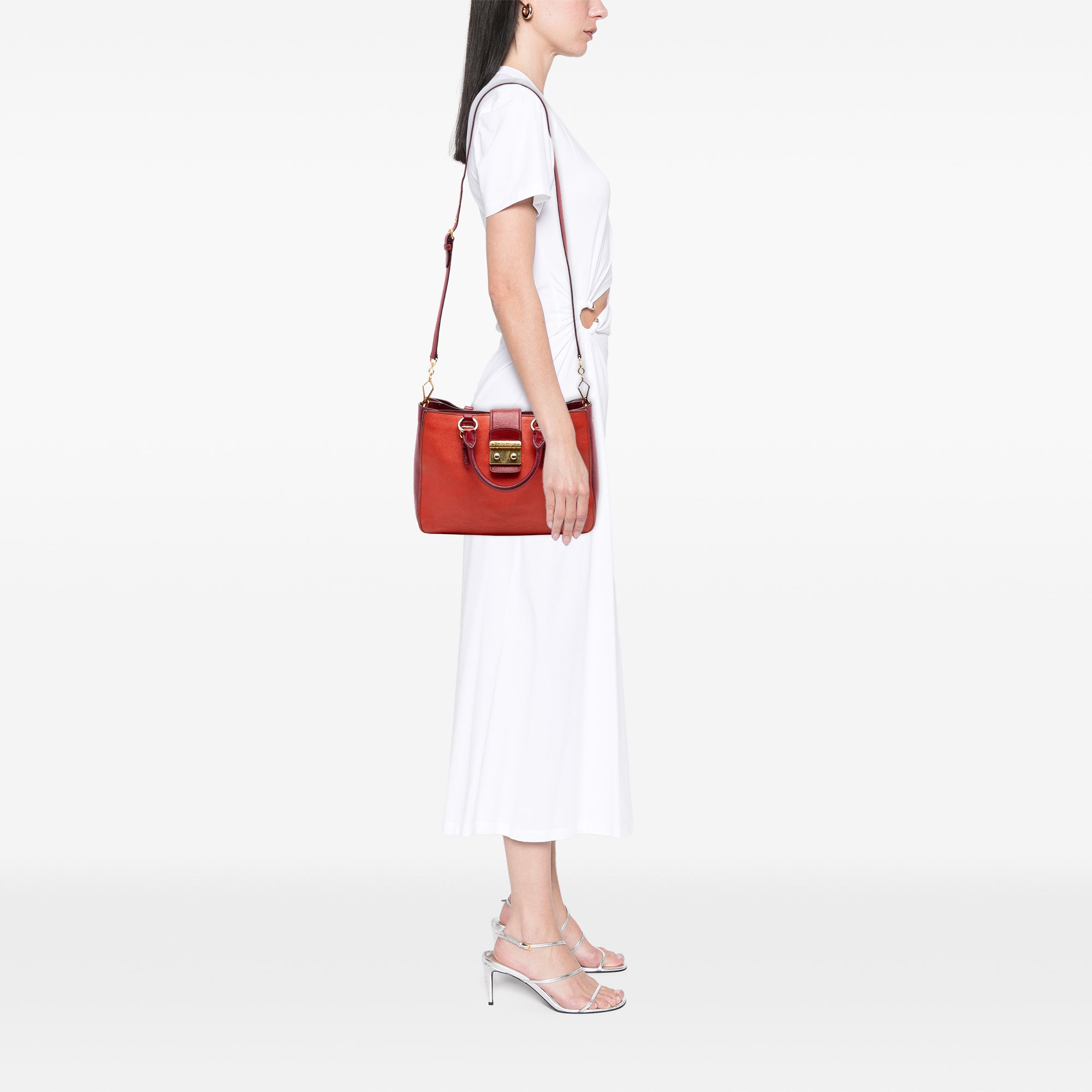 Bicolor Goatskin Madras Satchel - Image 6