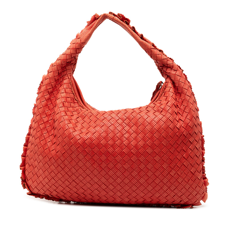 Small Perforated Nappa Intrecciato Veneta Hobo - Image 2