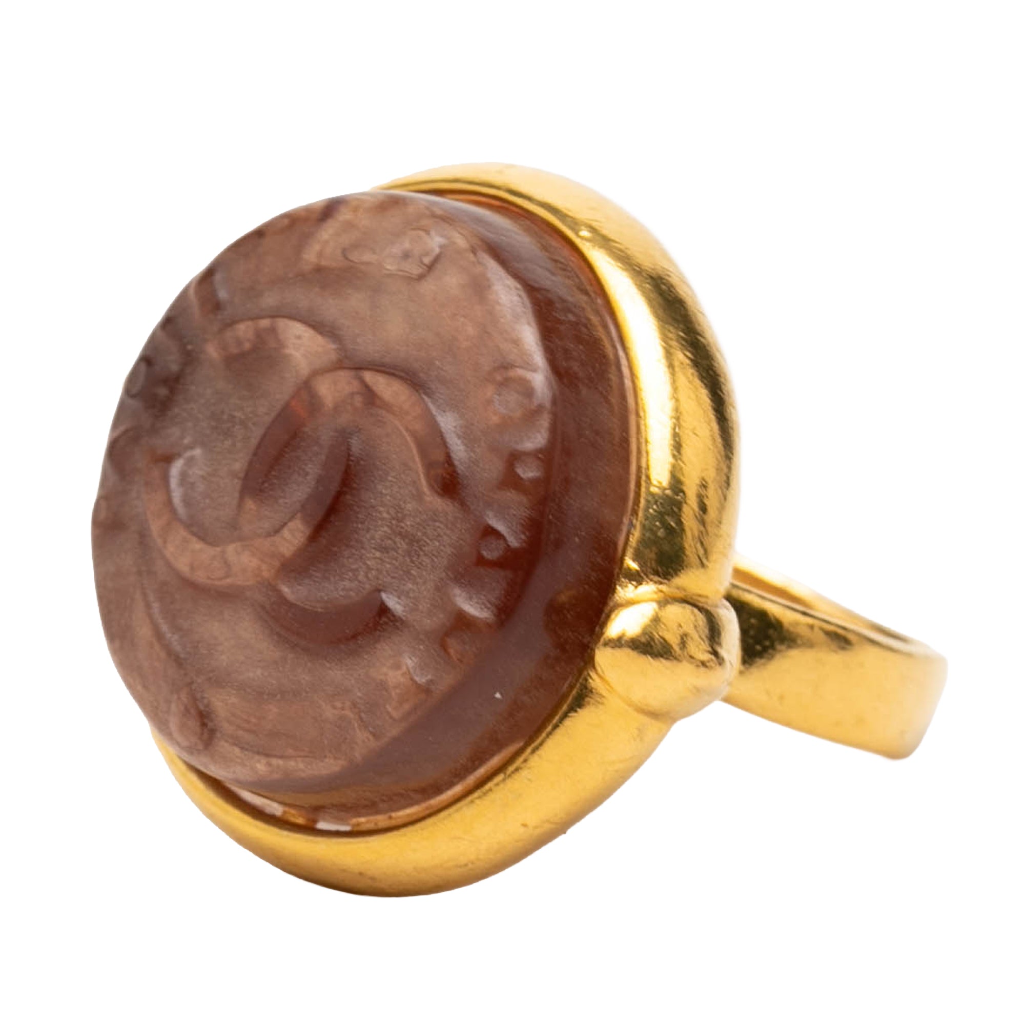 CC Gold Plated and Glass Round Ring - Image 2