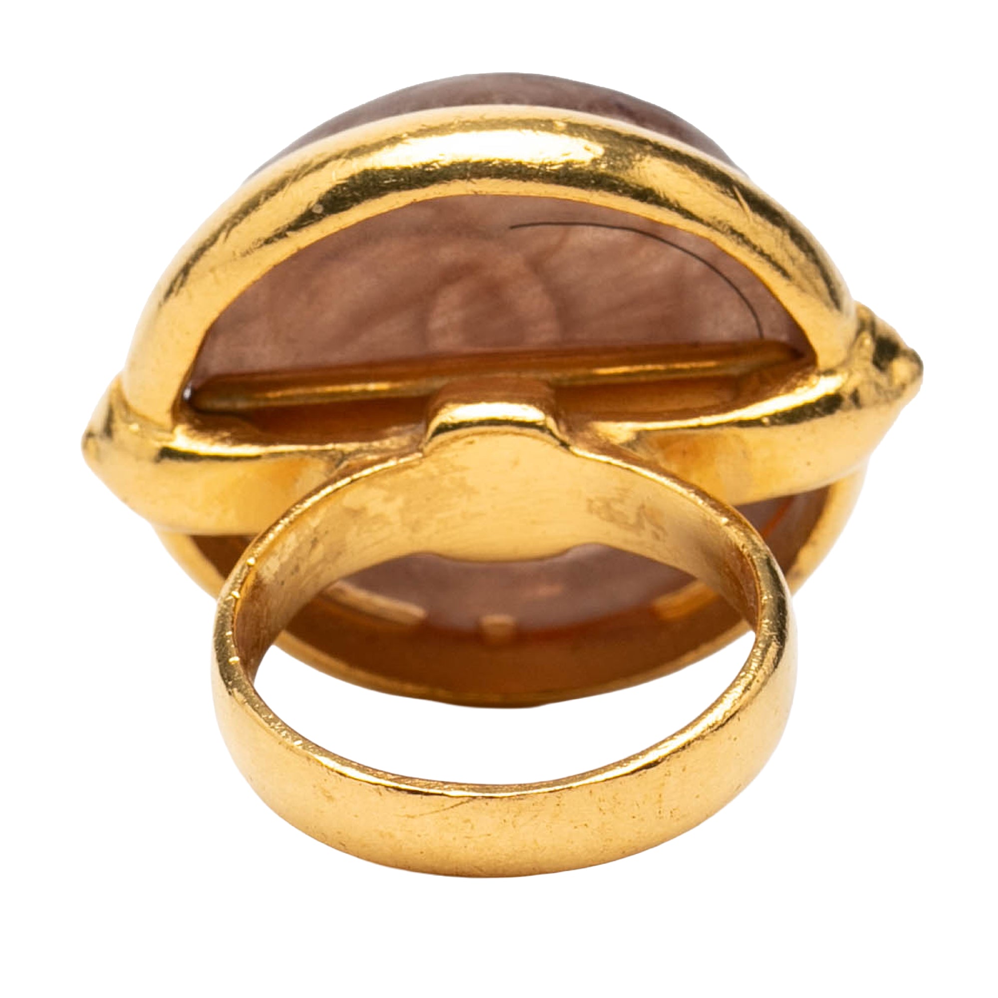 CC Gold Plated and Glass Round Ring - Image 3