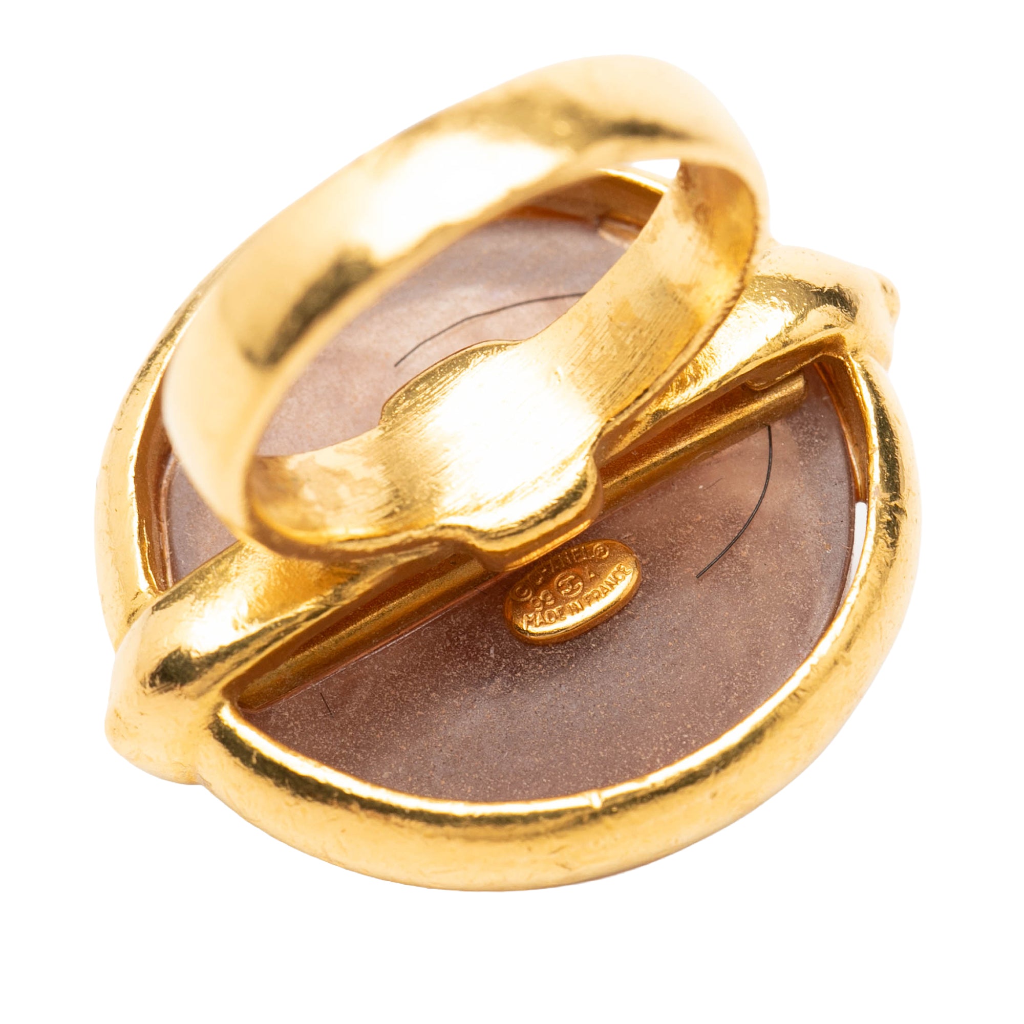 CC Gold Plated and Glass Round Ring - Image 4