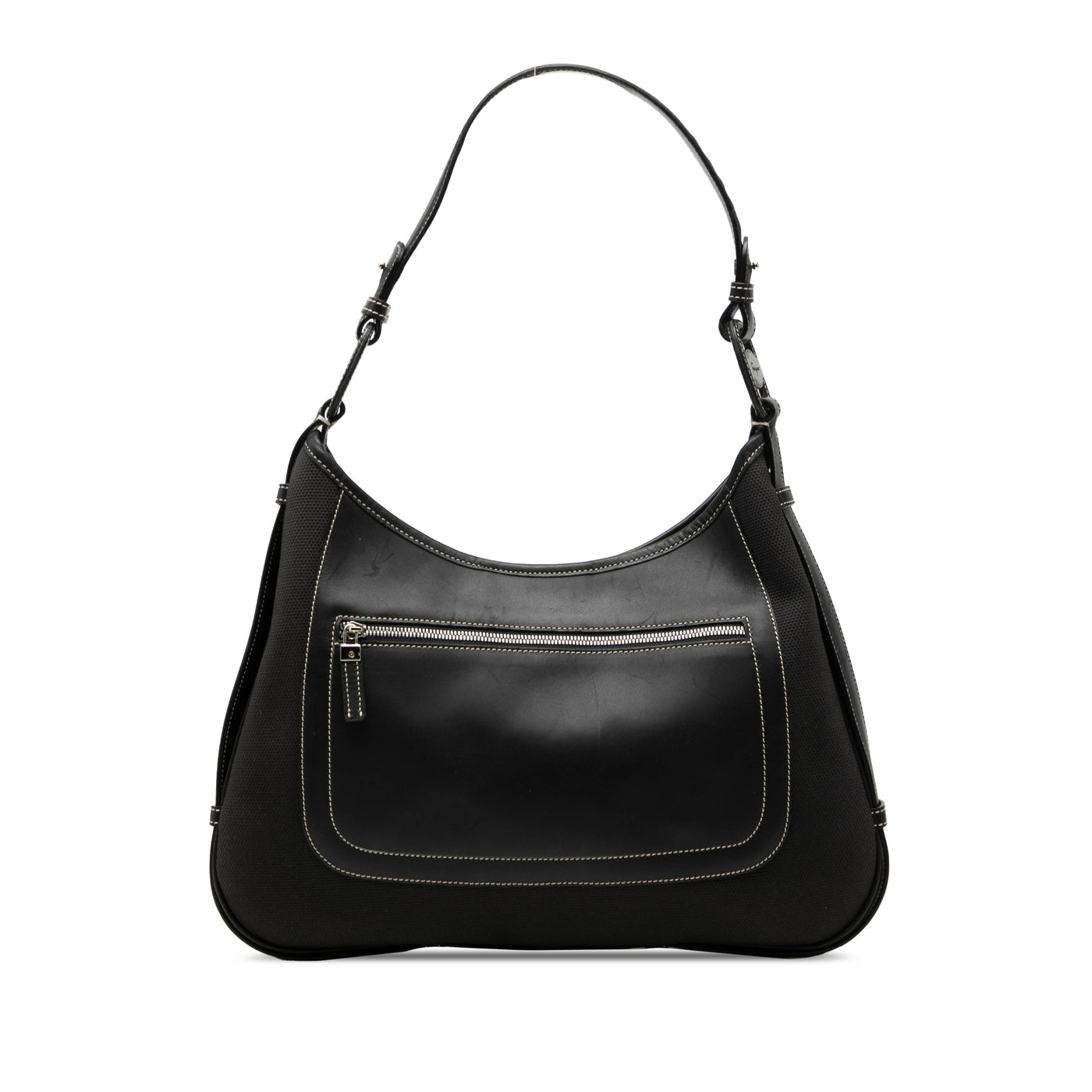 Canvas and Leather Shoulder Bag - Image 1
