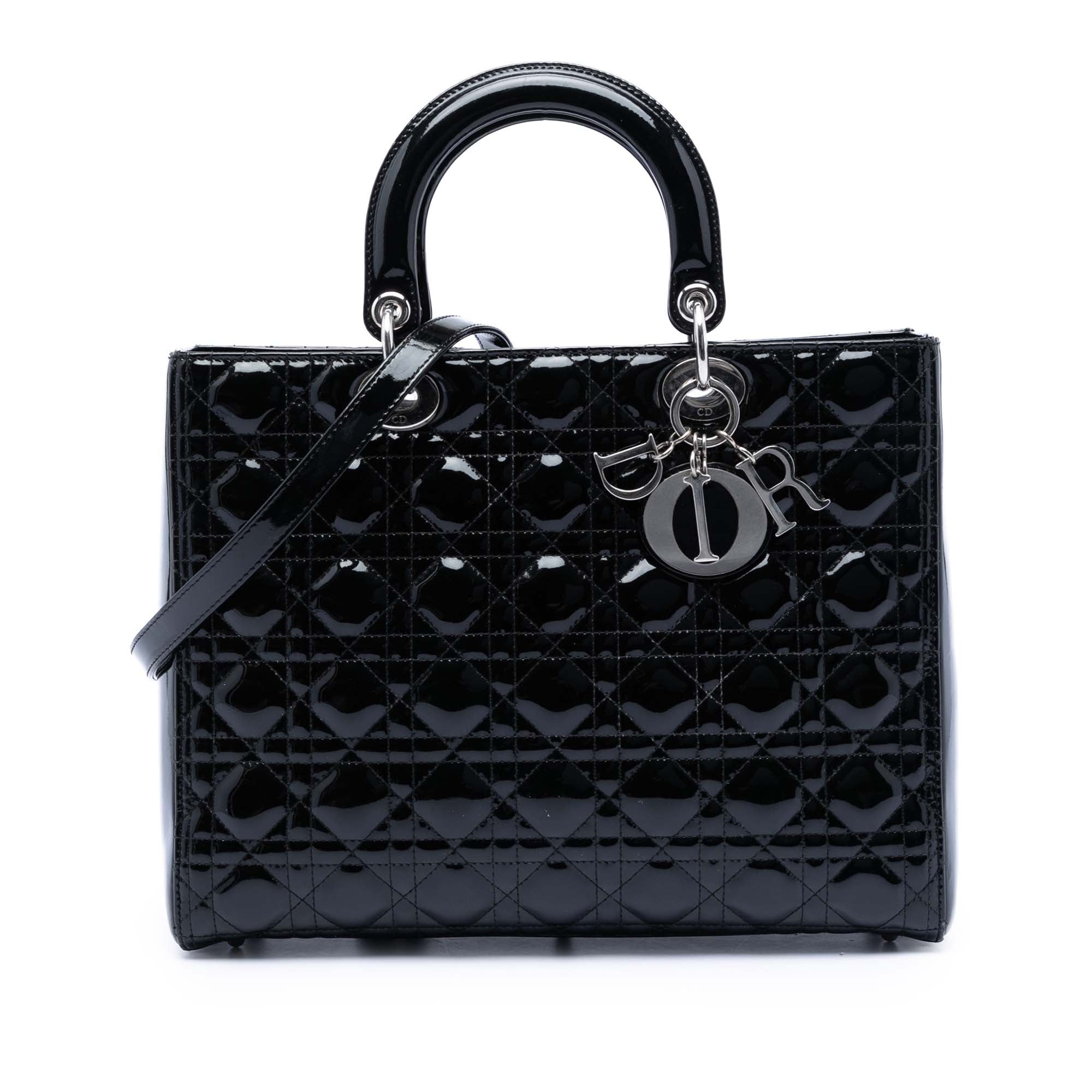 Large Patent Cannage Lady Dior - Image 1
