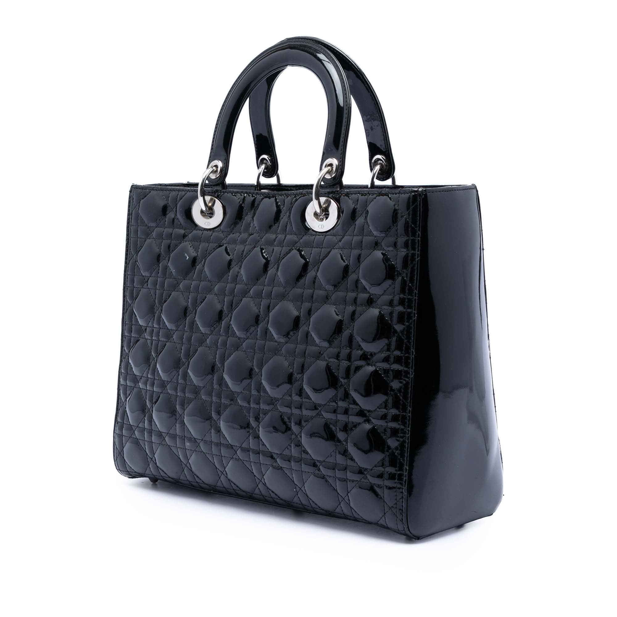 Large Patent Cannage Lady Dior - Image 2