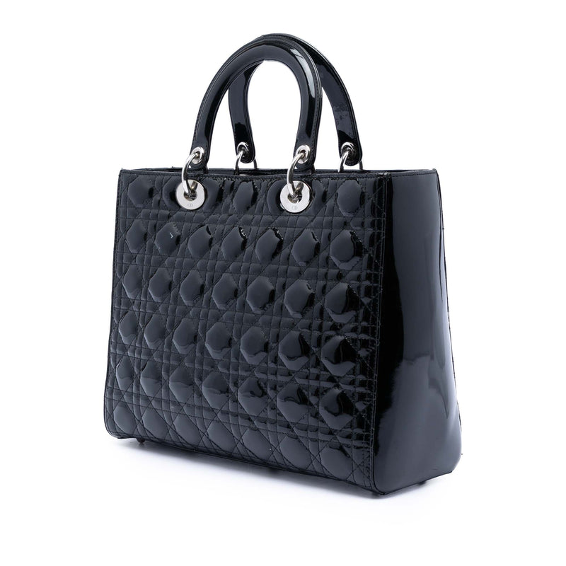 Large Patent Cannage Lady Dior - Image 2