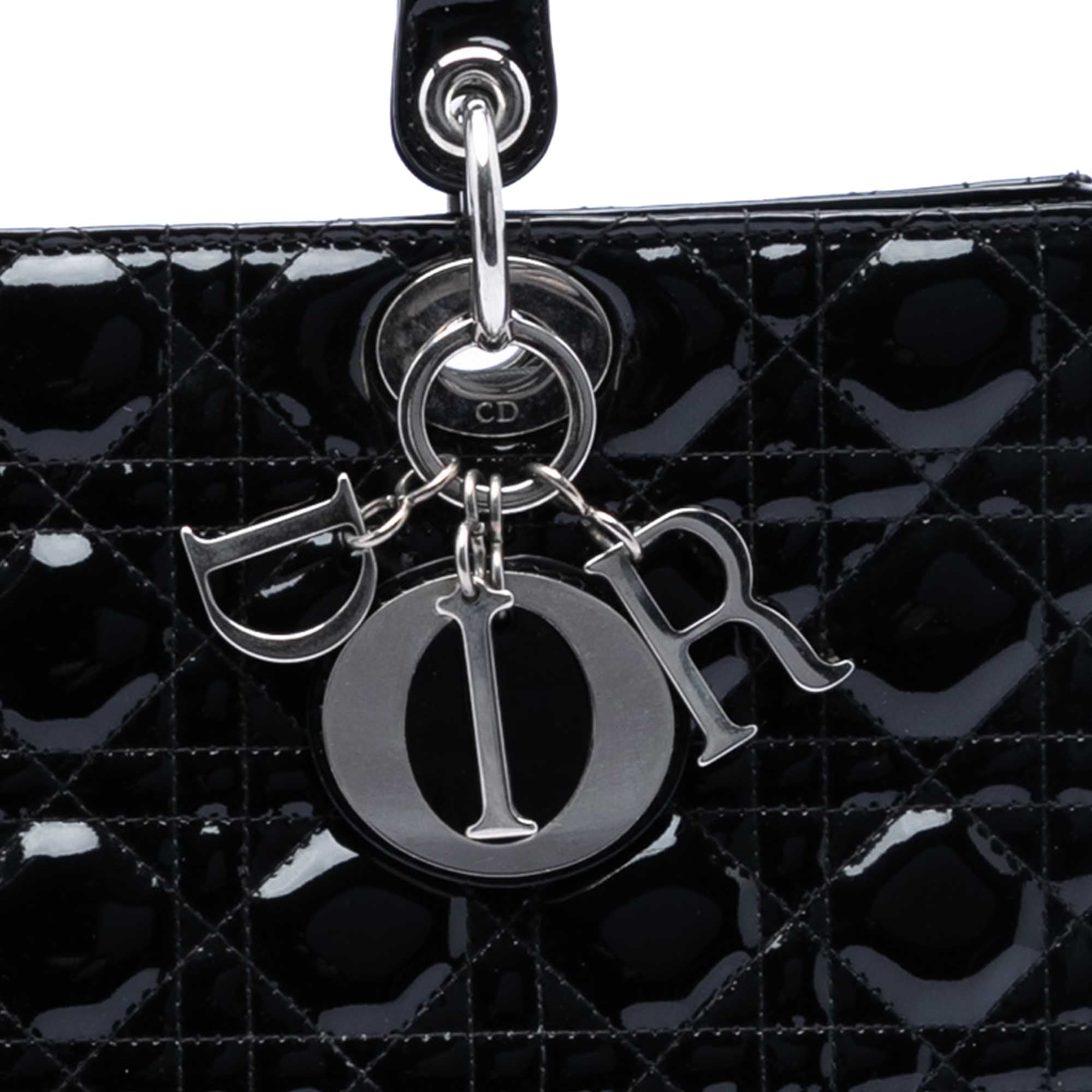 Large Patent Cannage Lady Dior - Image 7
