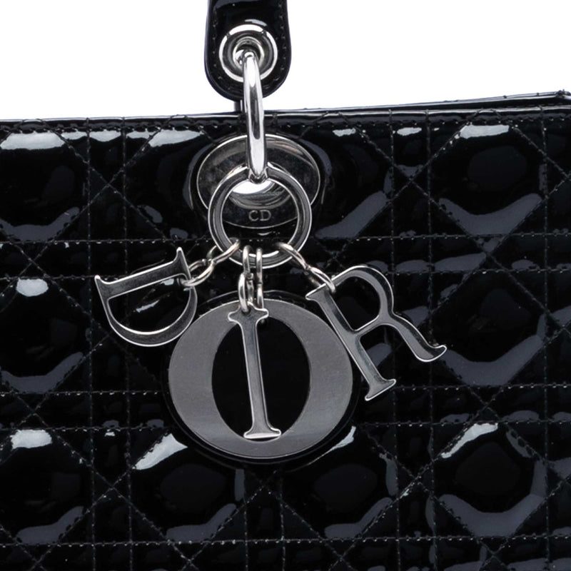 Large Patent Cannage Lady Dior - Image 7
