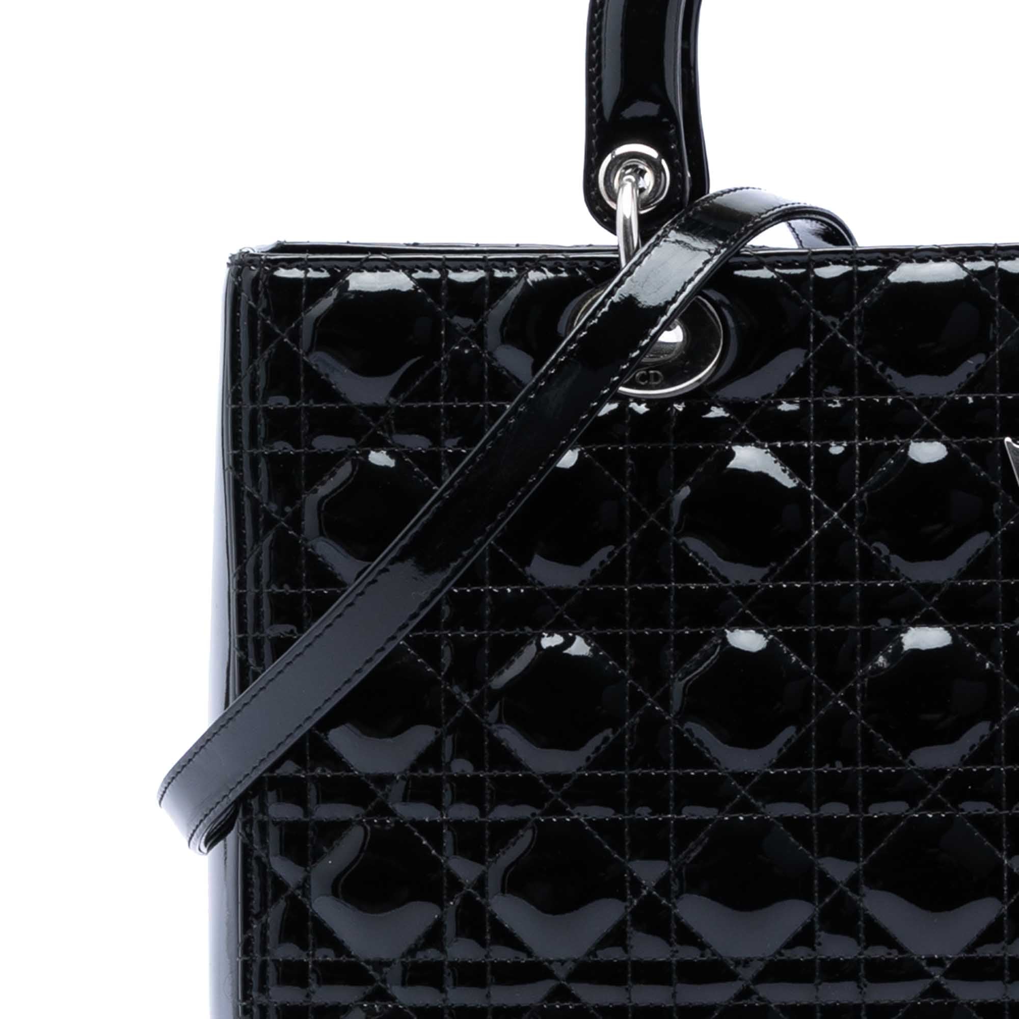 Large Patent Cannage Lady Dior - Image 8