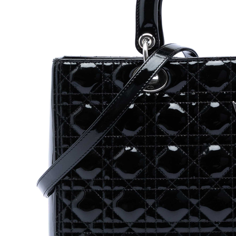 Large Patent Cannage Lady Dior - Image 8
