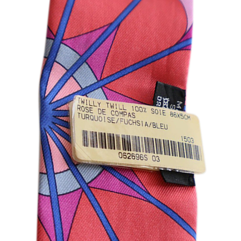 Rose De Compas Silk Twilly Scarf - Image 2