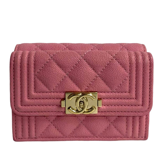 Quilted Caviar Boy Flap Compact Wallet - Image 1