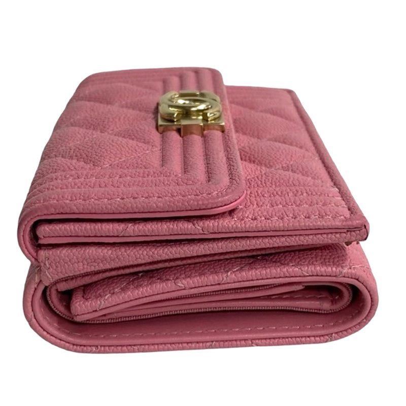 Quilted Caviar Boy Flap Compact Wallet - Image 11