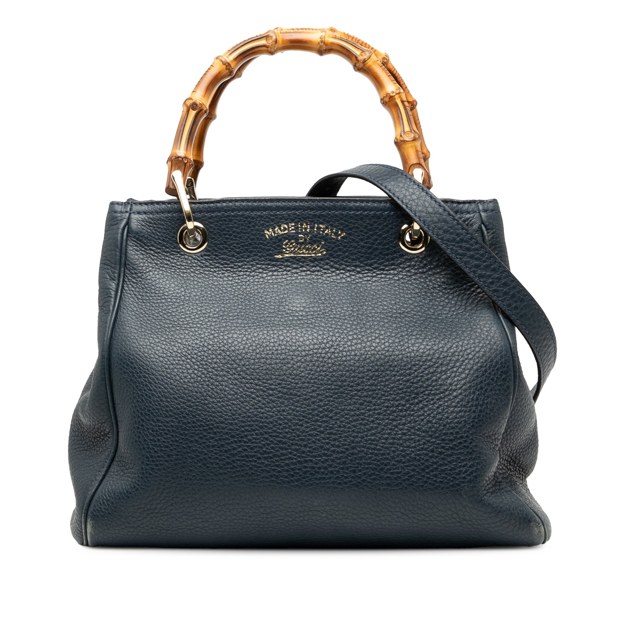Small Calfskin Bamboo Shopper Satchel - Image 1