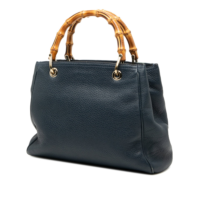 Small Calfskin Bamboo Shopper Satchel - Image 2
