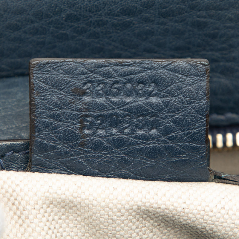 Small Calfskin Bamboo Shopper Satchel - Image 6