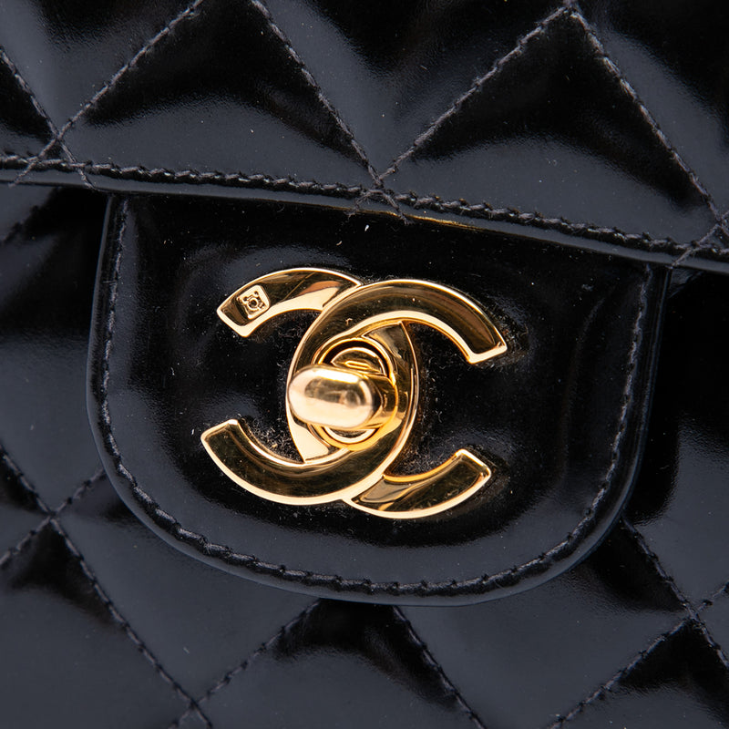 Medium CC Quilted Patent Rectangular Kelly Top Handle Bag - Image 5