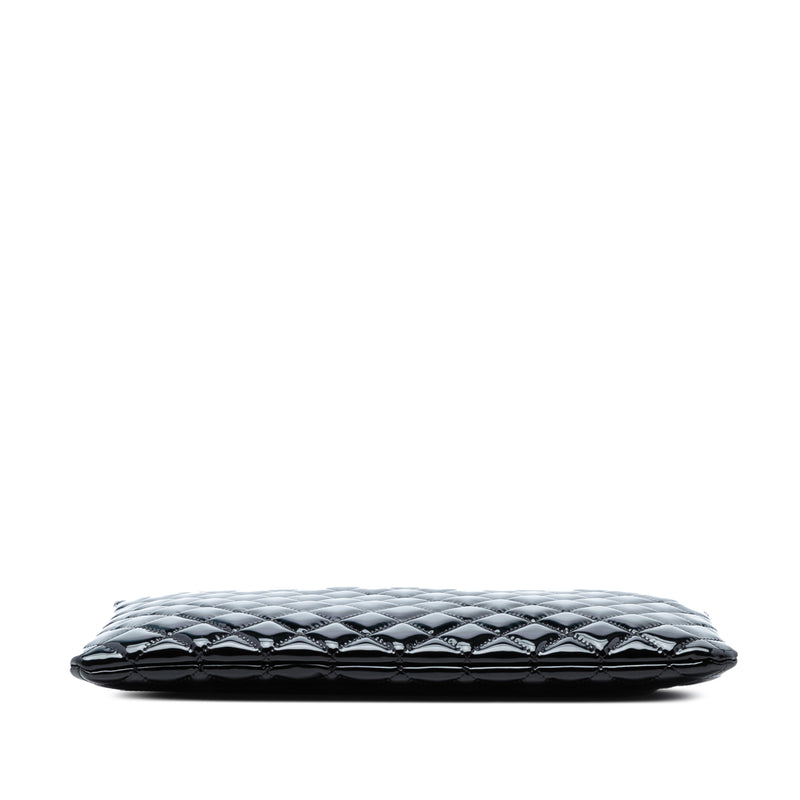 Large Quilted Patent O Case Clutch - Image 3