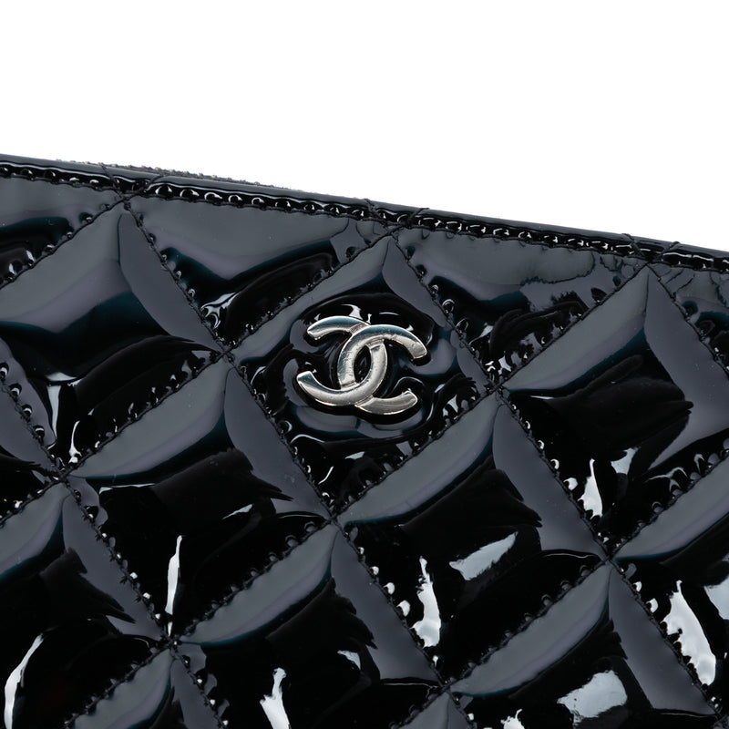 Large Quilted Patent O Case Clutch - Image 5