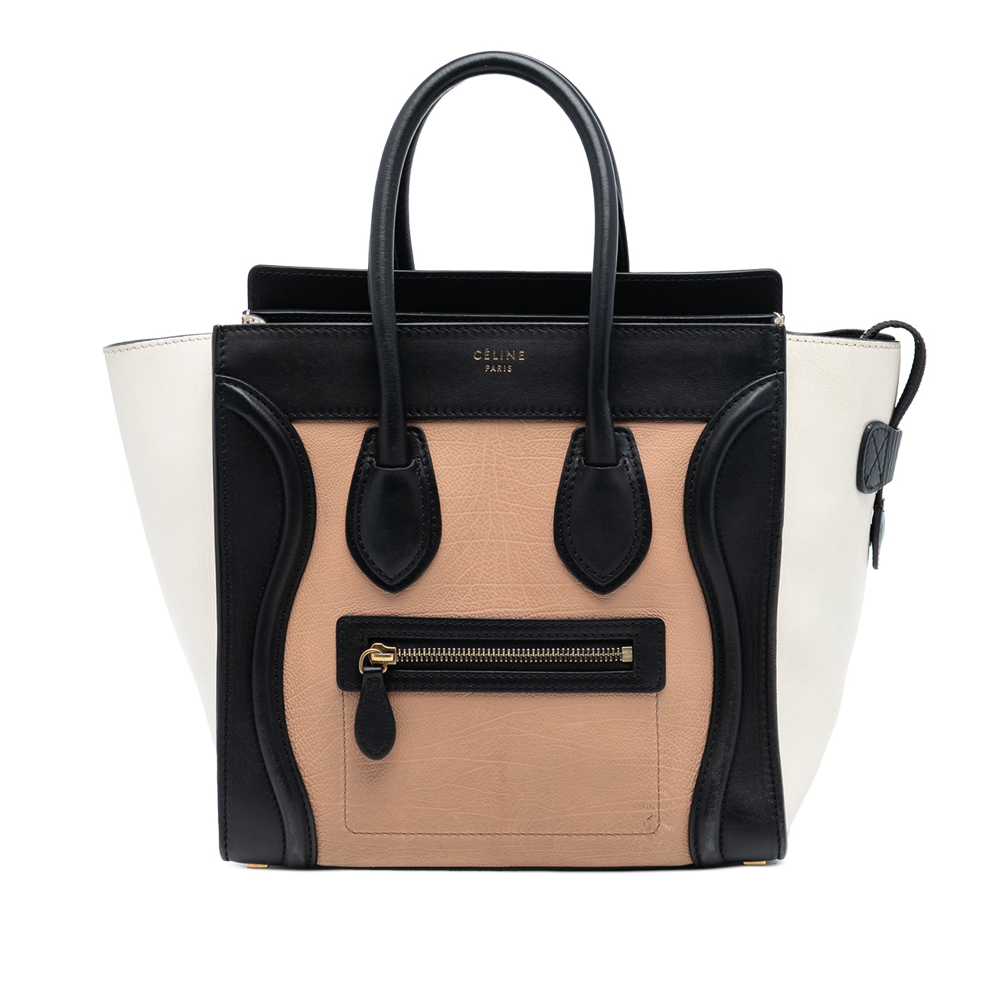 Micro Tricolor Leather Luggage Tote - Image 1