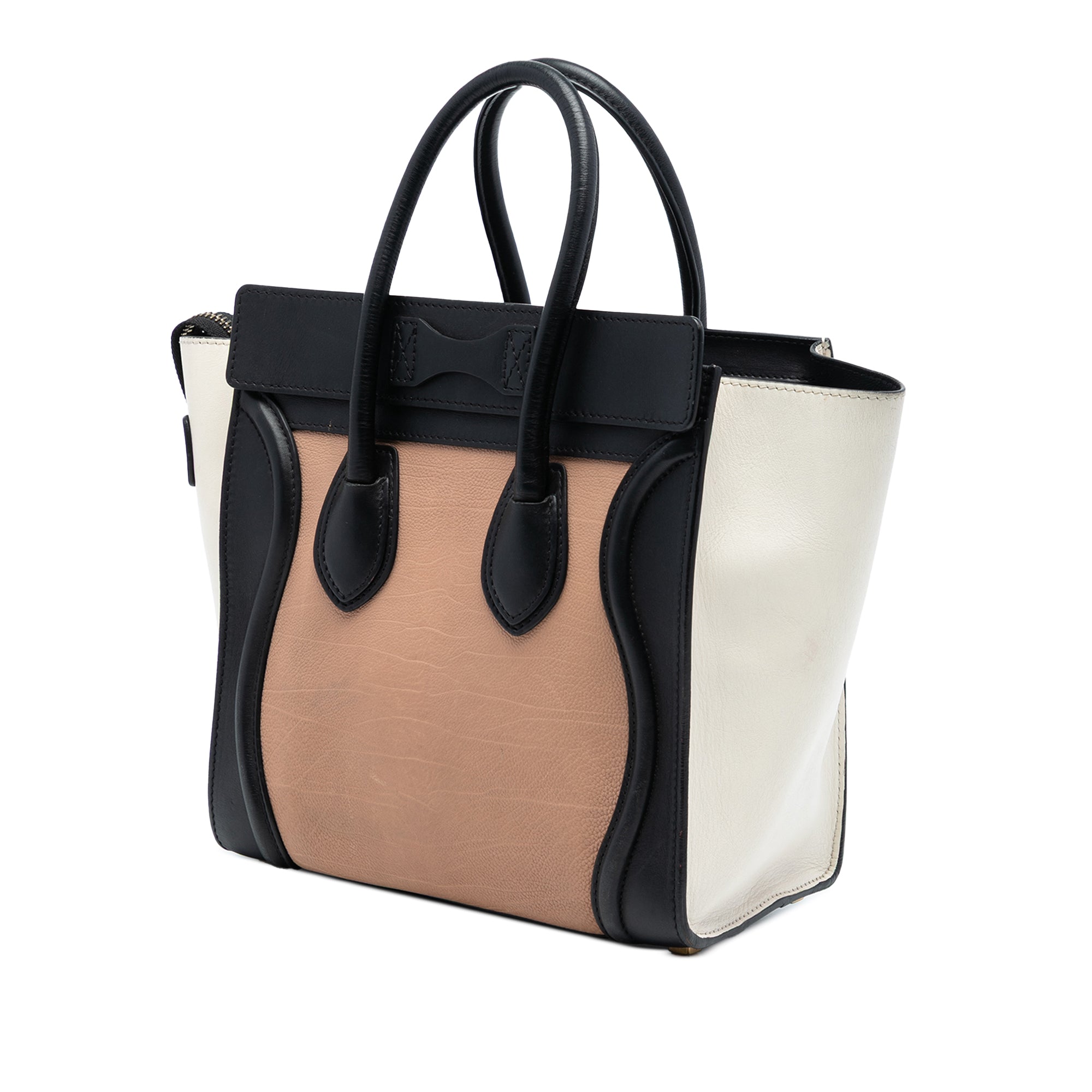 Micro Tricolor Leather Luggage Tote - Image 2