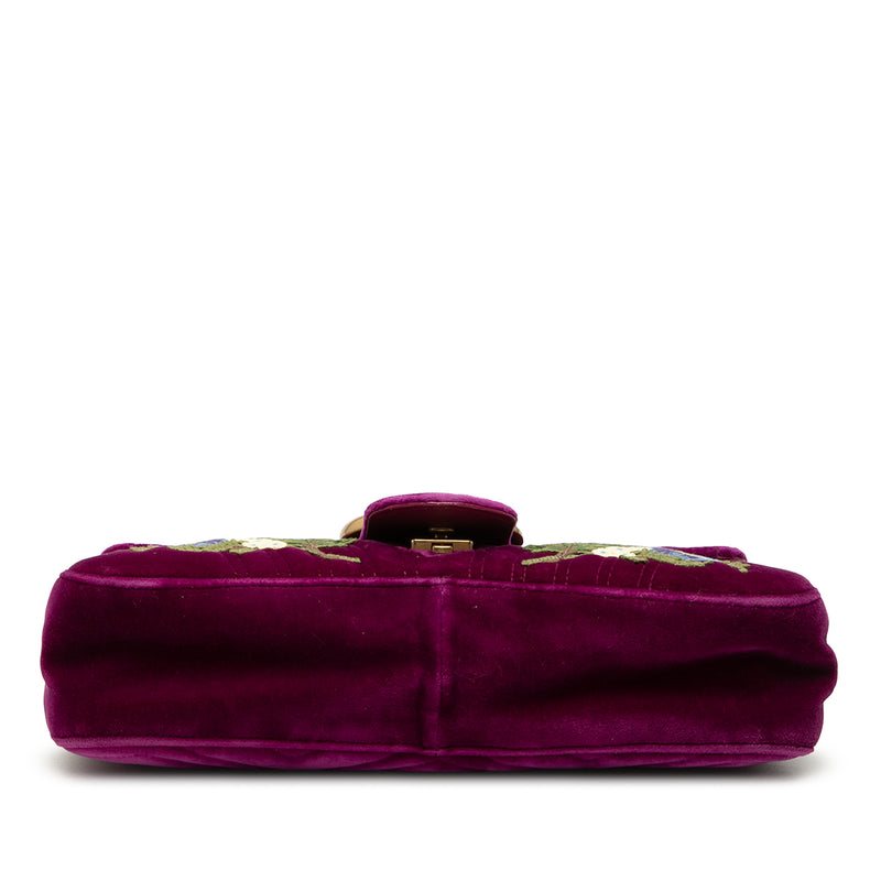 Large GG Marmont Embroidered Matelasse Velvet Loved Flap Crossbody - Image 3