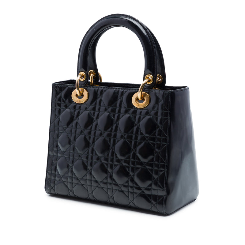 Medium Patent Cannage Lady Dior - Image 2