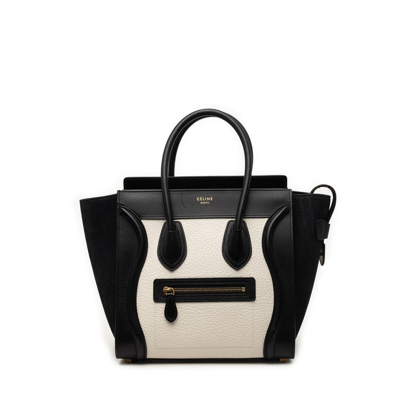 Micro Bicolor Nubuck and Drummed Calfskin Luggage Tote - Image 1