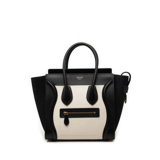 Micro Bicolor Nubuck and Drummed Calfskin Luggage Tote - Image 1