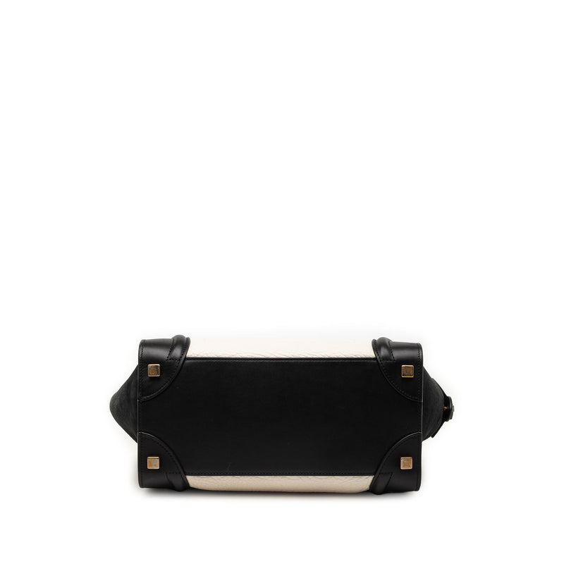 Micro Bicolor Nubuck and Drummed Calfskin Luggage Tote - Image 3
