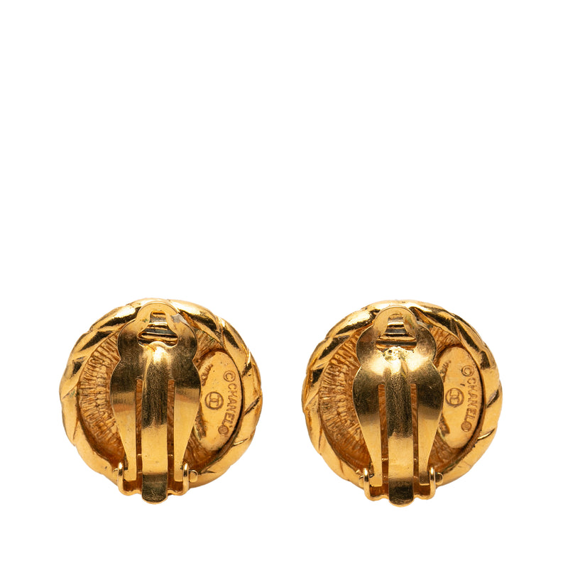 CC Gold Plated Round Clip On Earrings - Image 2