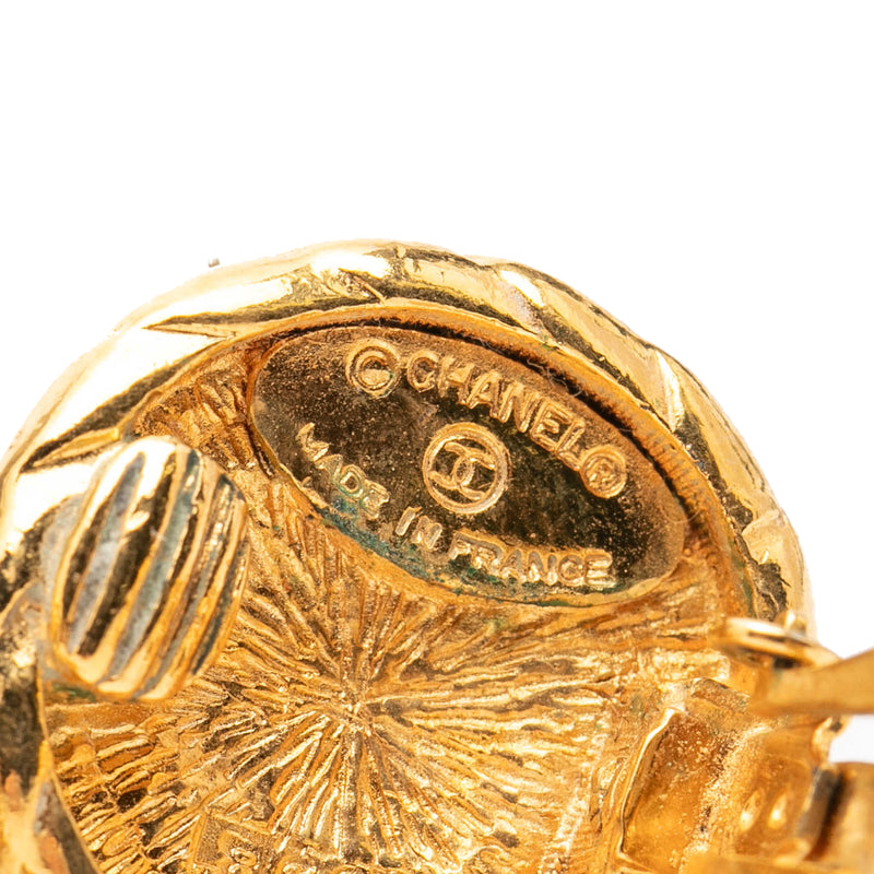 CC Gold Plated Round Clip On Earrings - Image 3