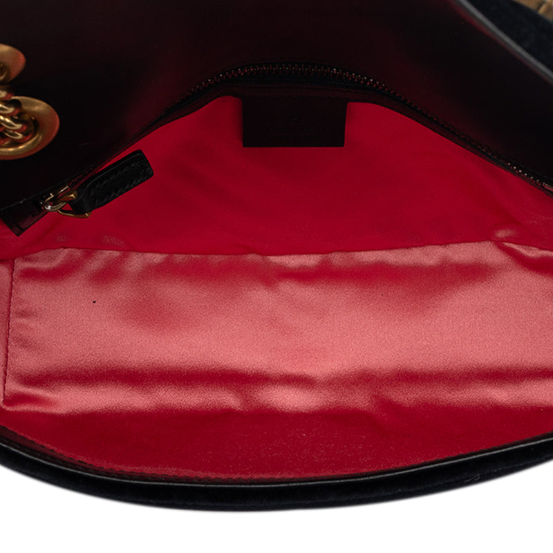 Medium GG Marmont Matelasse Velvet Crystal Embellished Shoulder Bag - Image 4