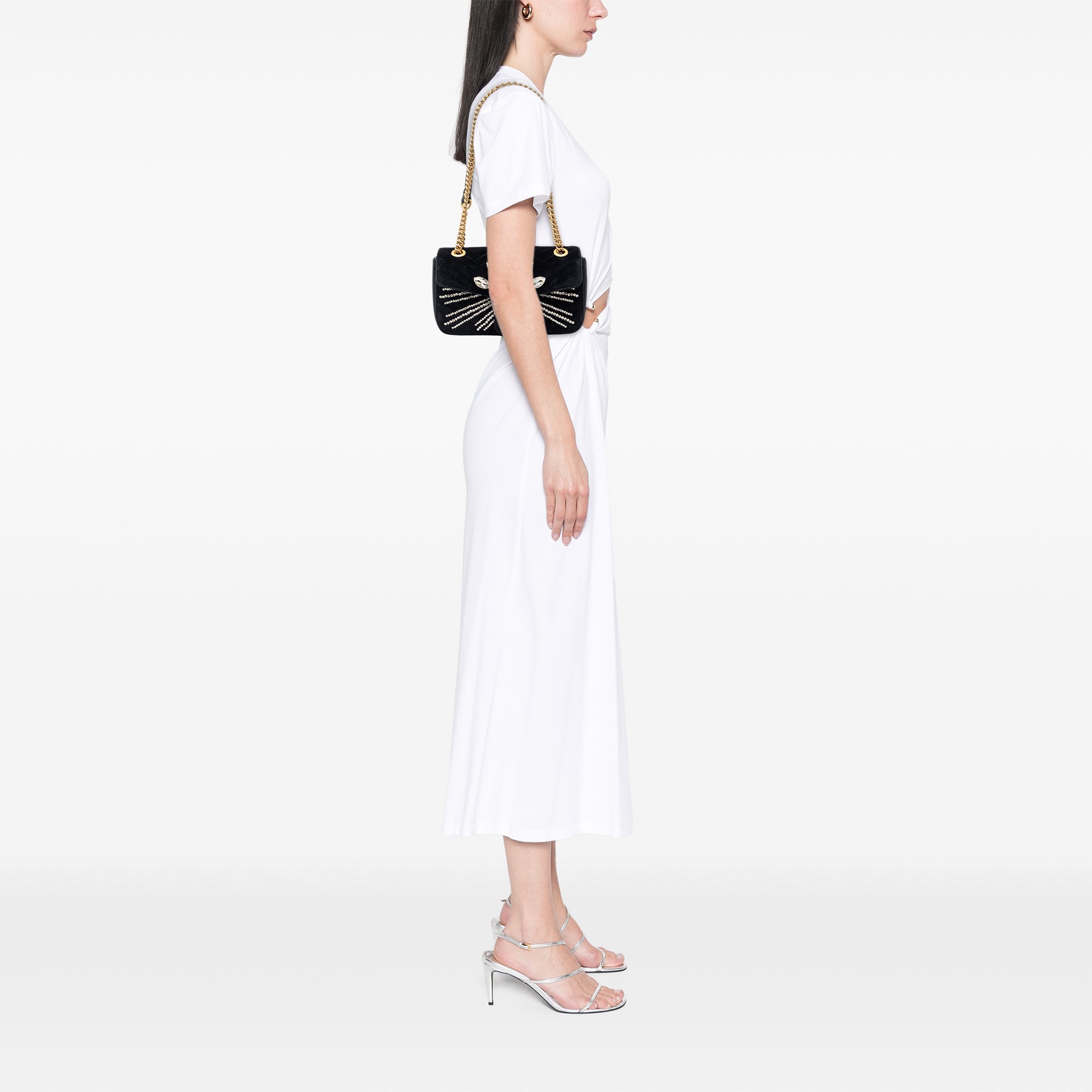 Medium GG Marmont Matelasse Velvet Crystal Embellished Shoulder Bag - Image 7