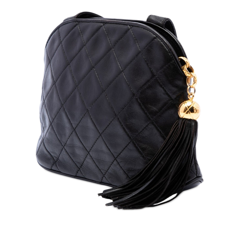 CC Quilted Lambskin Tassel Crossbody - Image 2