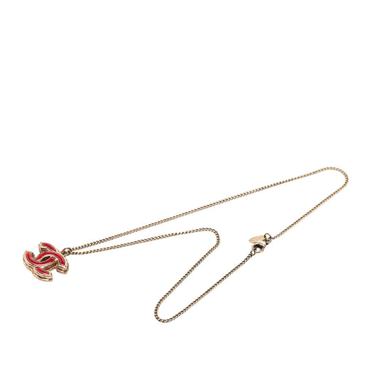 CC Gold Plated Enamel Pendant Necklace - Image 1