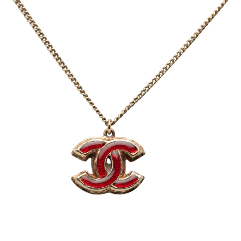CC Gold Plated Enamel Pendant Necklace - Image 2