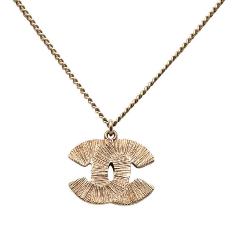 CC Gold Plated Enamel Pendant Necklace - Image 3