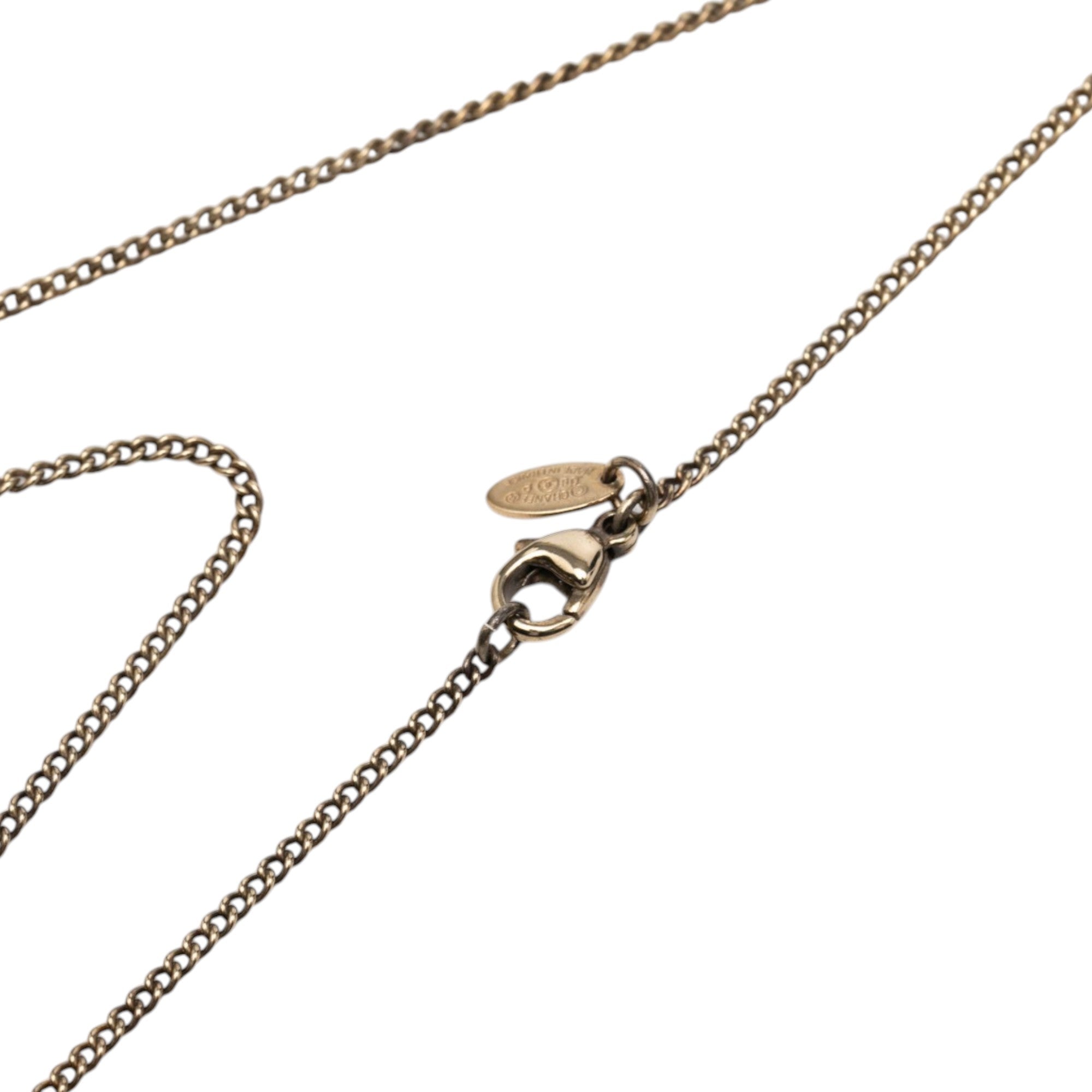 CC Gold Plated Enamel Pendant Necklace - Image 4