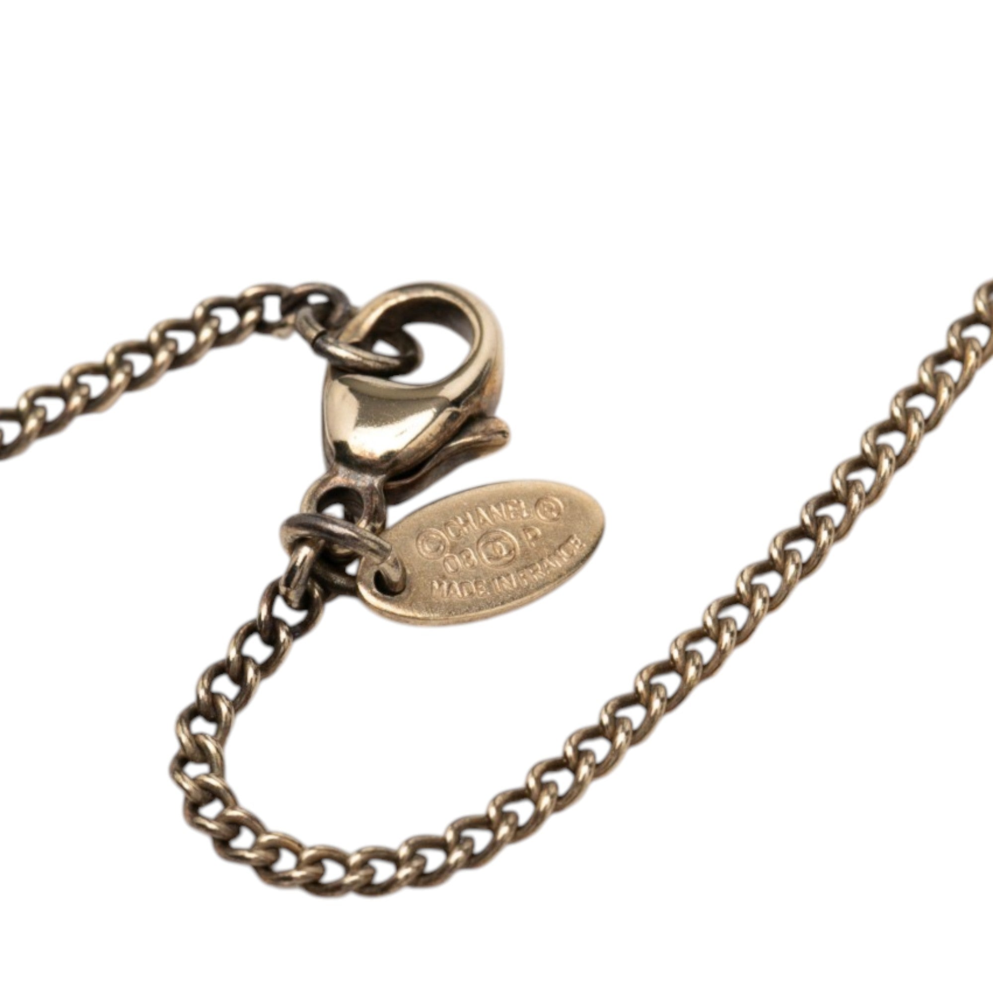 CC Gold Plated Enamel Pendant Necklace - Image 5