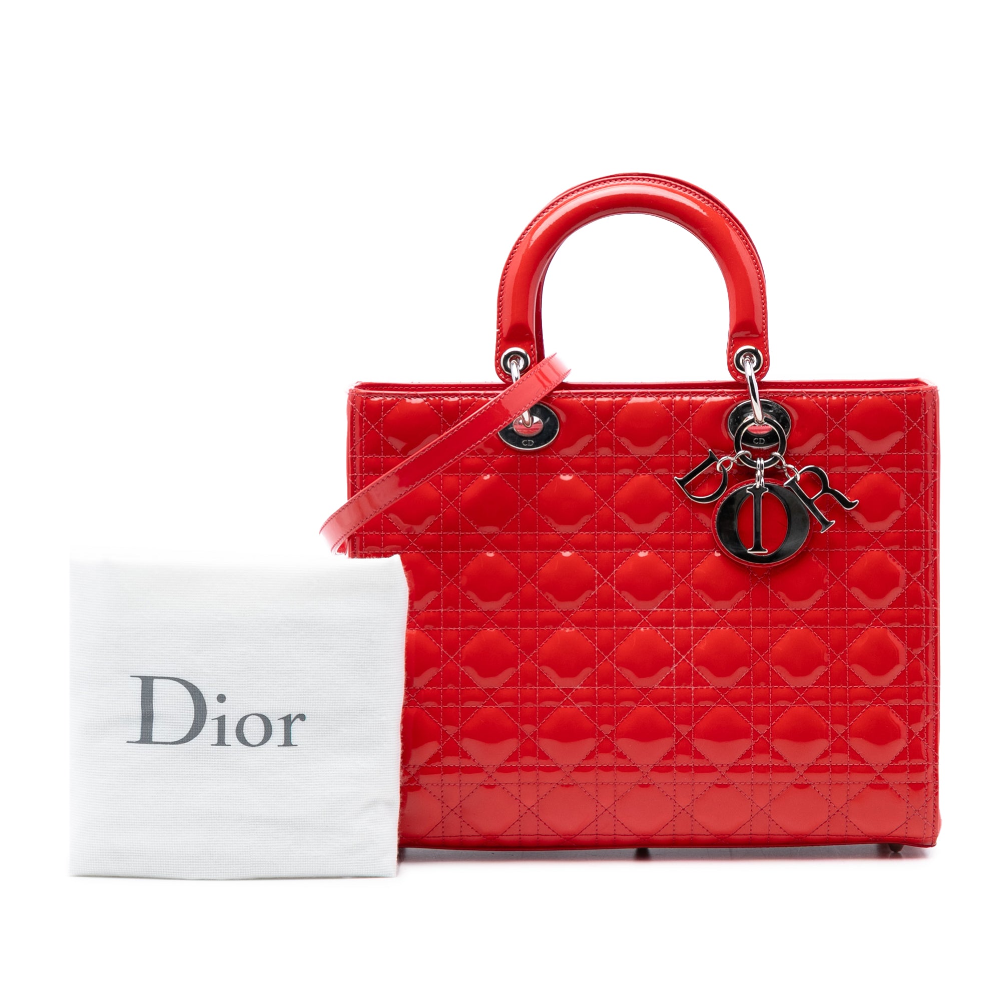 Large Patent Cannage Lady Dior - Image 8